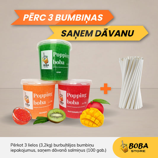 Burbuļtējas bumbiņu komplekts 3x3,2 kg, jebkuras garšas