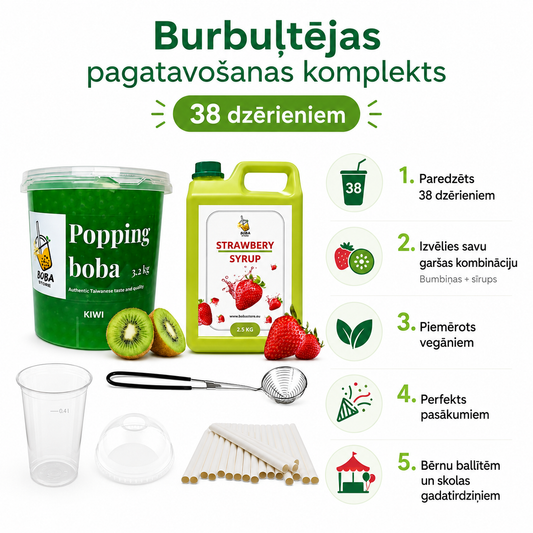 Komplekts Burbuļtējas pagatavošanai 38 dzērieniem