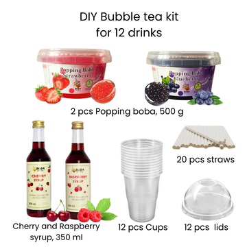 DIY Burbulinės Arbatos Rinkinys 12 Gėrimų Paruošti