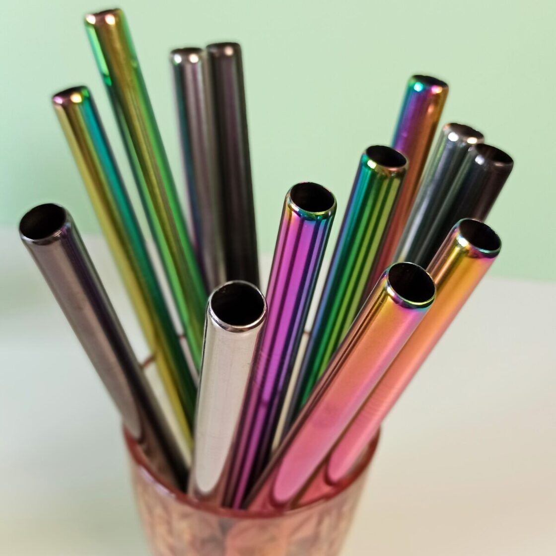 Metāla Bubble tea salmiņš, hameleons, 1 gab.  Image 2