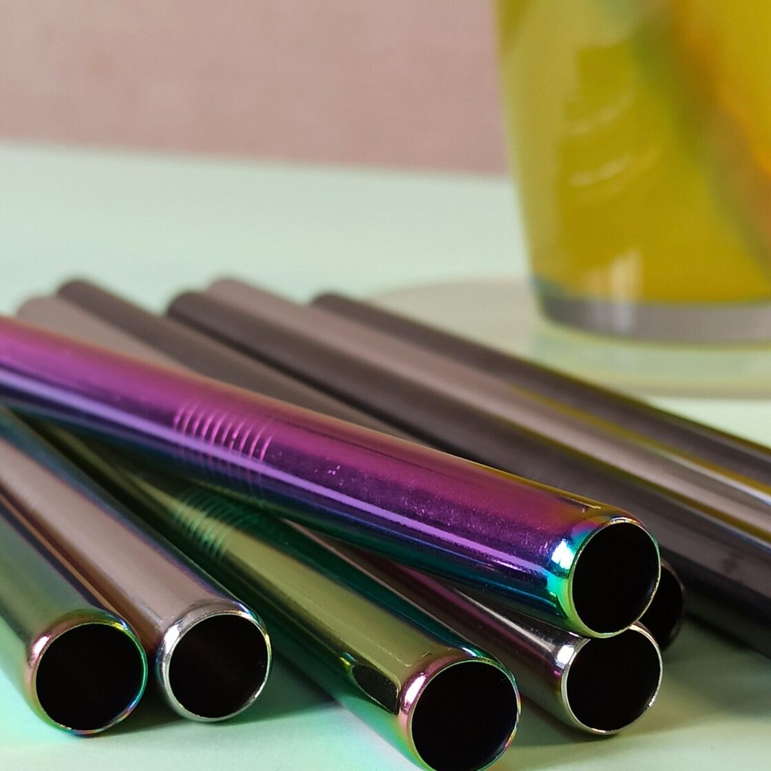 Metāla Bubble tea salmiņš, hameleons, 1 gab.  Image 3