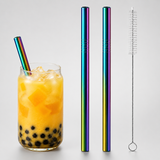 Metal bubble tea straws, chameleon