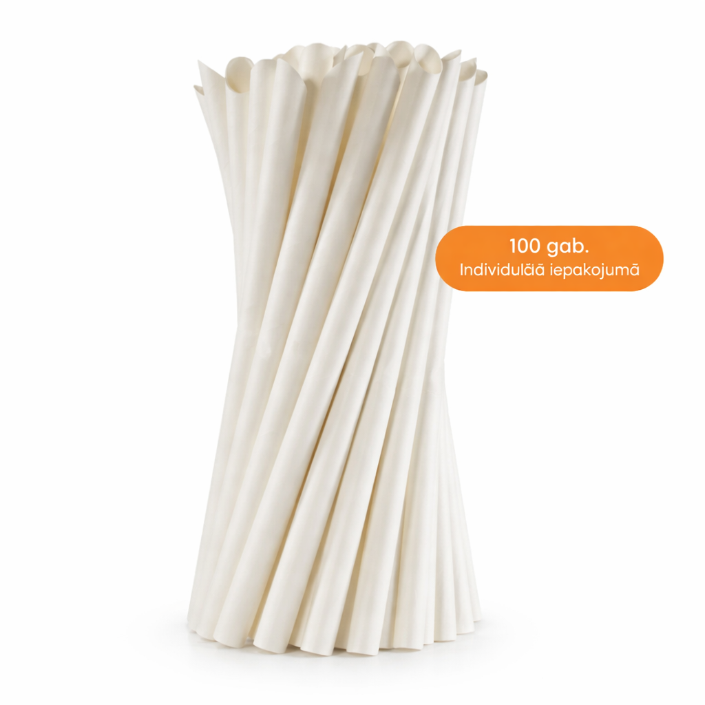 Bubble tea straws, 100 psc, individual wapped, angle cut