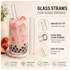 Glass straw for boba drinks