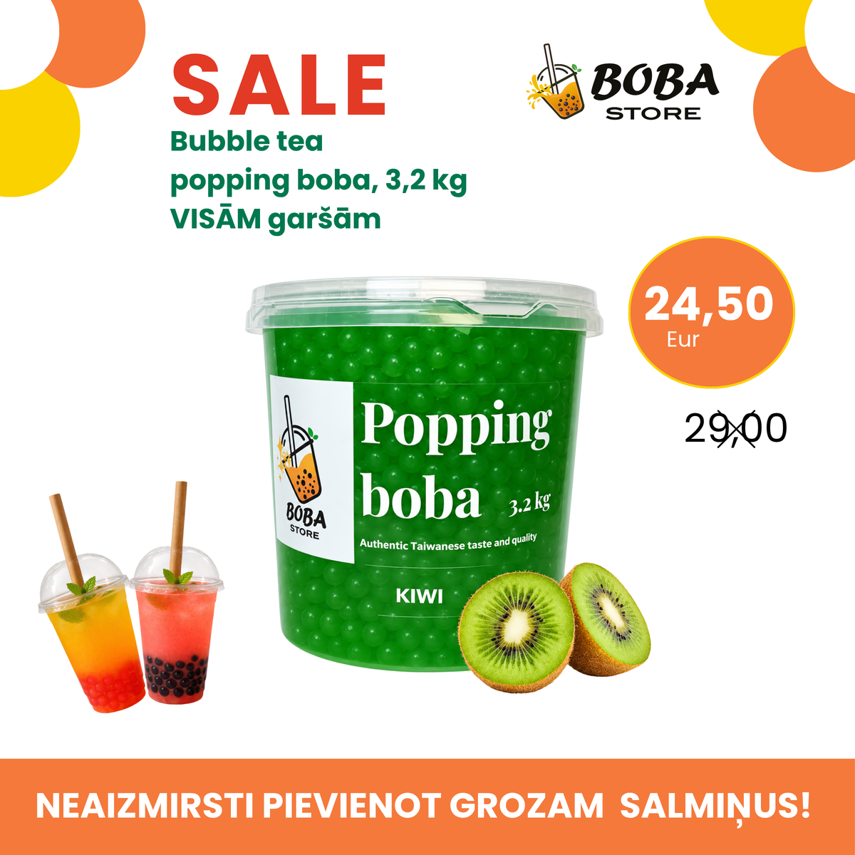 Akcija popping boba burbuļtējas bumbiņām 3,2 kg iepakojumā